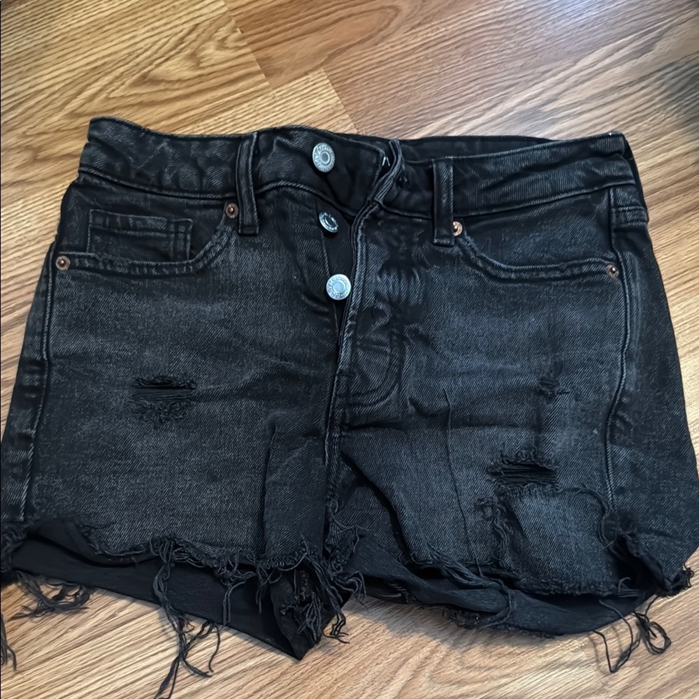 Black Distressed Denim Shorts Old Navy
